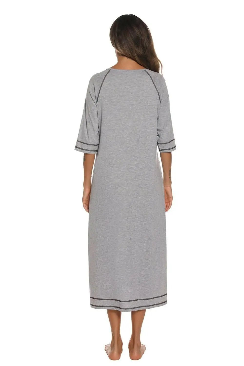 Elegant zip night dress with pockets - Love Salve
